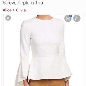Alice & Olivia White Peplum Top